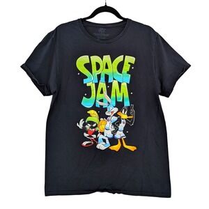 Space Jam‎ Looney Tunes Graphic T-Shirt Black Size L